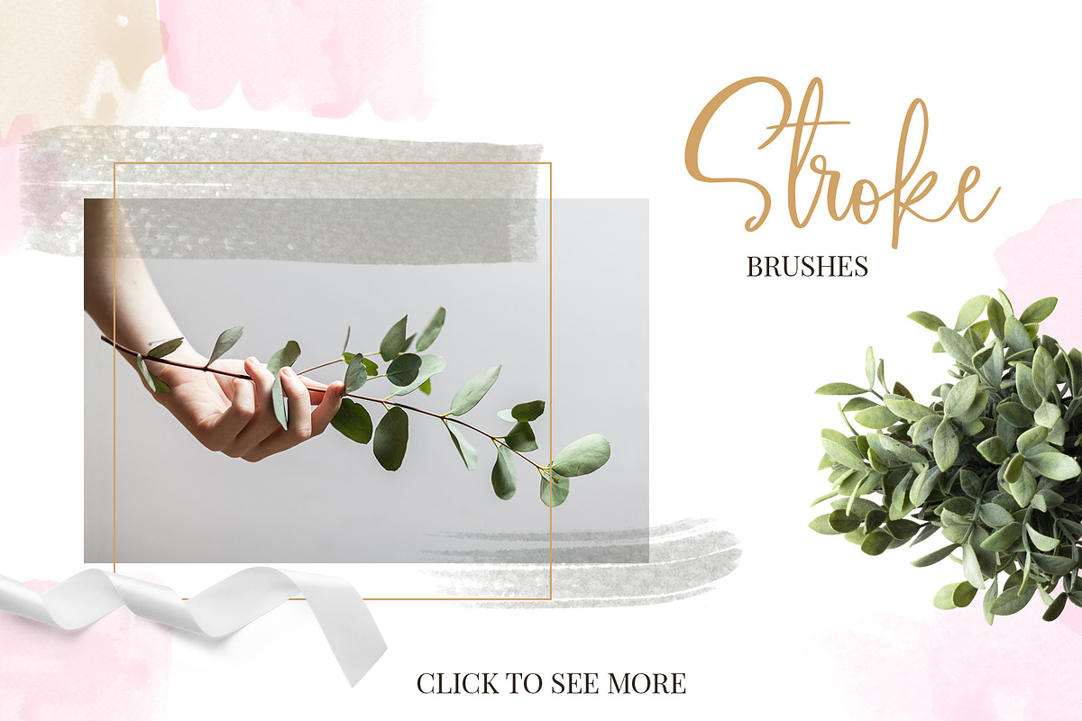 Blooming watercolor brushes set preview 3