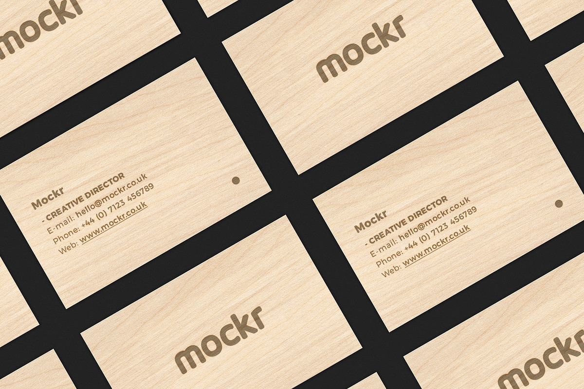 Wooden Business Card Mockup PSD, a Print Template by Mokr (Photo 2 of 3)