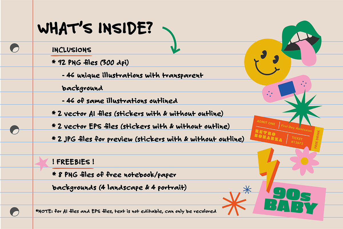 Nostalgia Sticker Pack, an Education Illustration by Creativity Bucketlist (Photo 2 of 5)