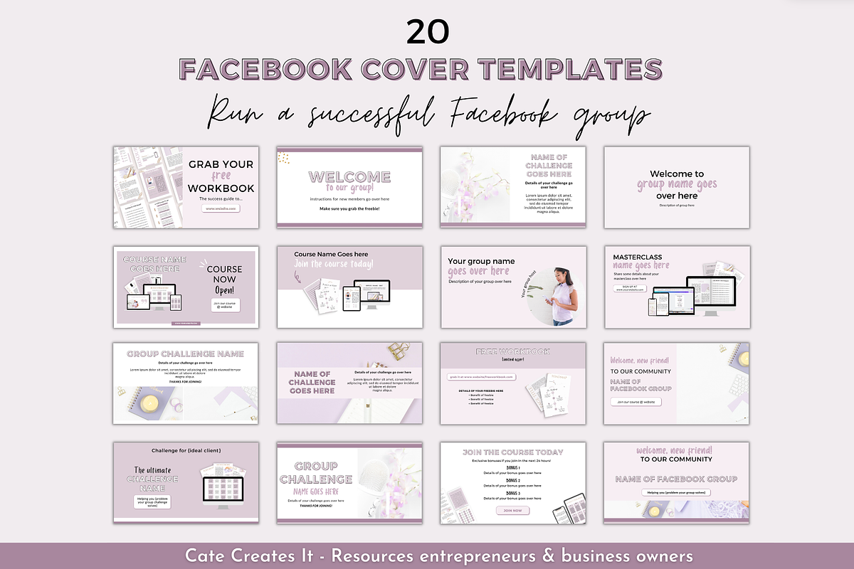 Facebook Group Templates Canva, a Social Media Template by Cate Creates (Photo 3 of 9)
