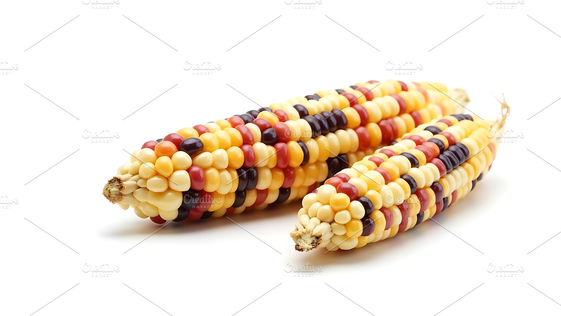 Two ears of colorful ornamental, a Food & Drink Photo by Artonix