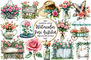Mint & Pink Rose Garden Sublimation, an Illustration by OK Design (Thumbnail 1 of 5)
