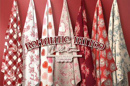 Romantic Tattoo, a Pattern Graphic by MSNTY STUDIOX