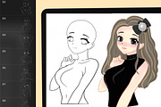 500 Anime Stamps Procreate Brush Set, a Brush Add-On by DrawingStoryShop (Thumbnail 4 of 9)
