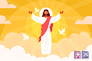 Ascension Day Religious Vector, a Person Illustration by MISS CHATZ