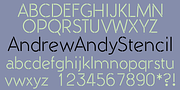 AndrewAndyStencil, a Sans Serif Font by Ingrimayne Type (Thumbnail 2 of 5)