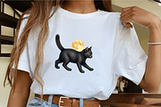 Black Cat and Moon Clipart, an Illustration by CrexoraLab (Thumbnail 3 of 5)
