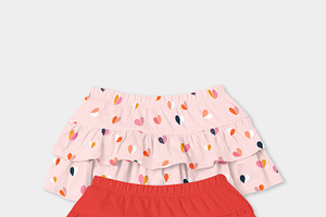 Baby Tiered Skirt With Pants Mock-up