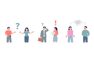 Misunderstanding scenes. Male female, a Person Illustration by LadadikArt