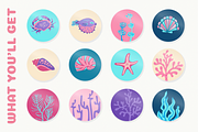Sea Animals Marine Art Vector Set, an Animal Illustration by Neliakott ♥ (Thumbnail 5 of 11)