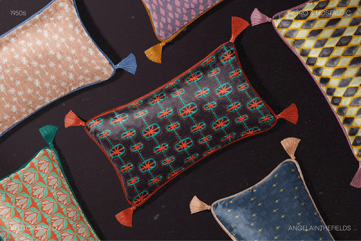 Mid Century Wonky Patterns, a Pattern Graphic by angelainthefields (Photo 2 of 10)