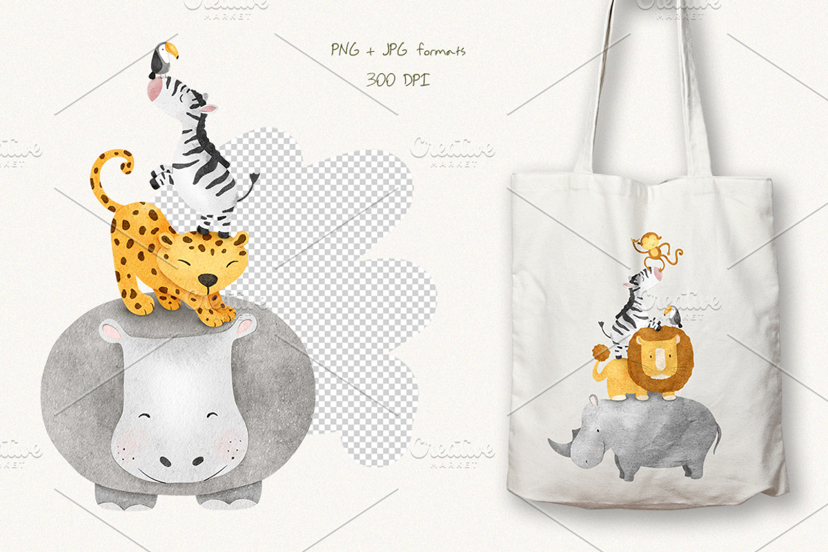 Safari kid's watercolor illustration, an Animal Illustration by Fedulova Art (Photo 3 of 16)