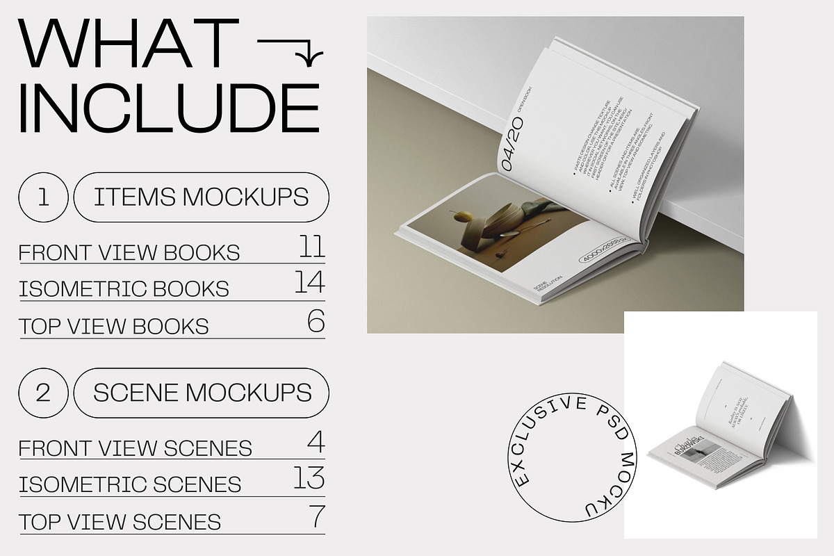 55 book mockups, a Books & Magazine Mockup by Creatoom (Photo 4 of 11)