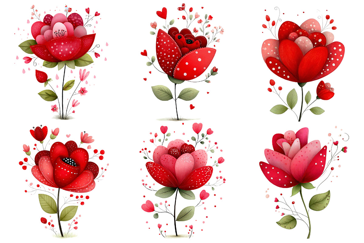 Valentine's Rose Clipart, an Illustration by Pixels.Craft (Photo 4 of 5)