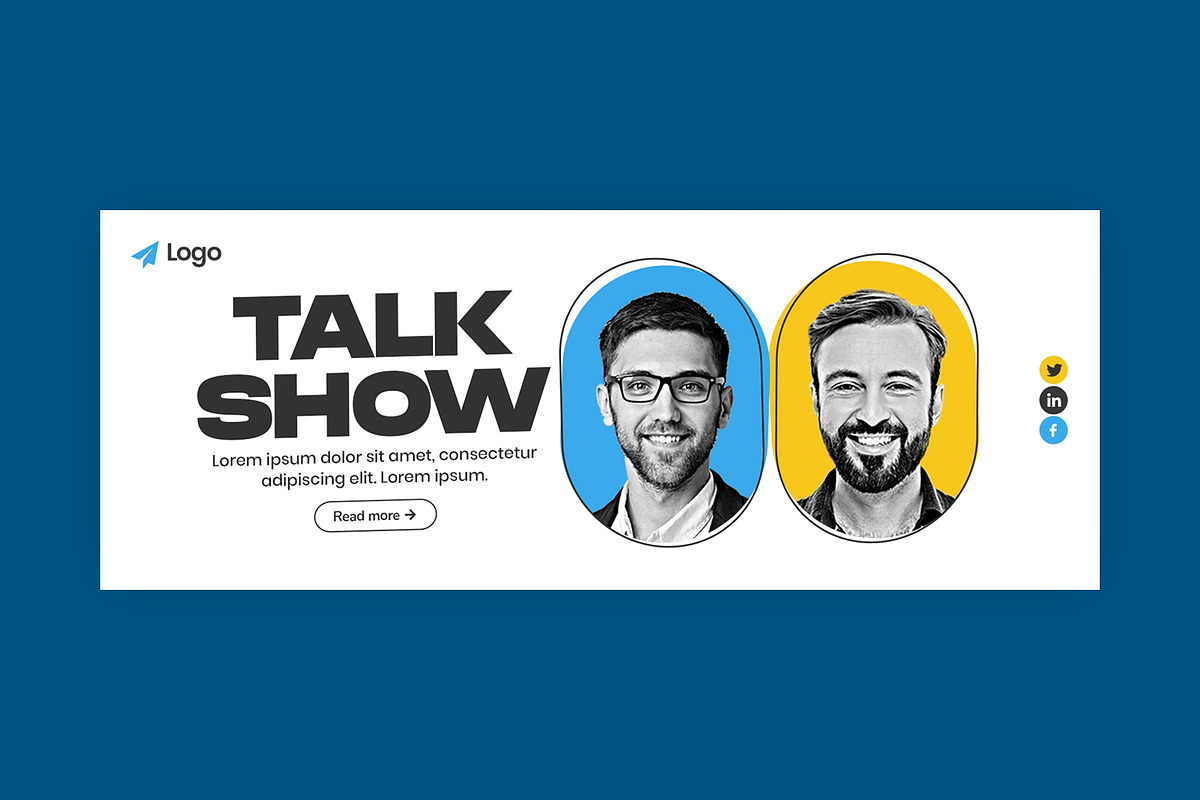 Podcast or Talk Show Facebook Cover, a Social Media Template by Saman Osama (Photo 2 of 3)
