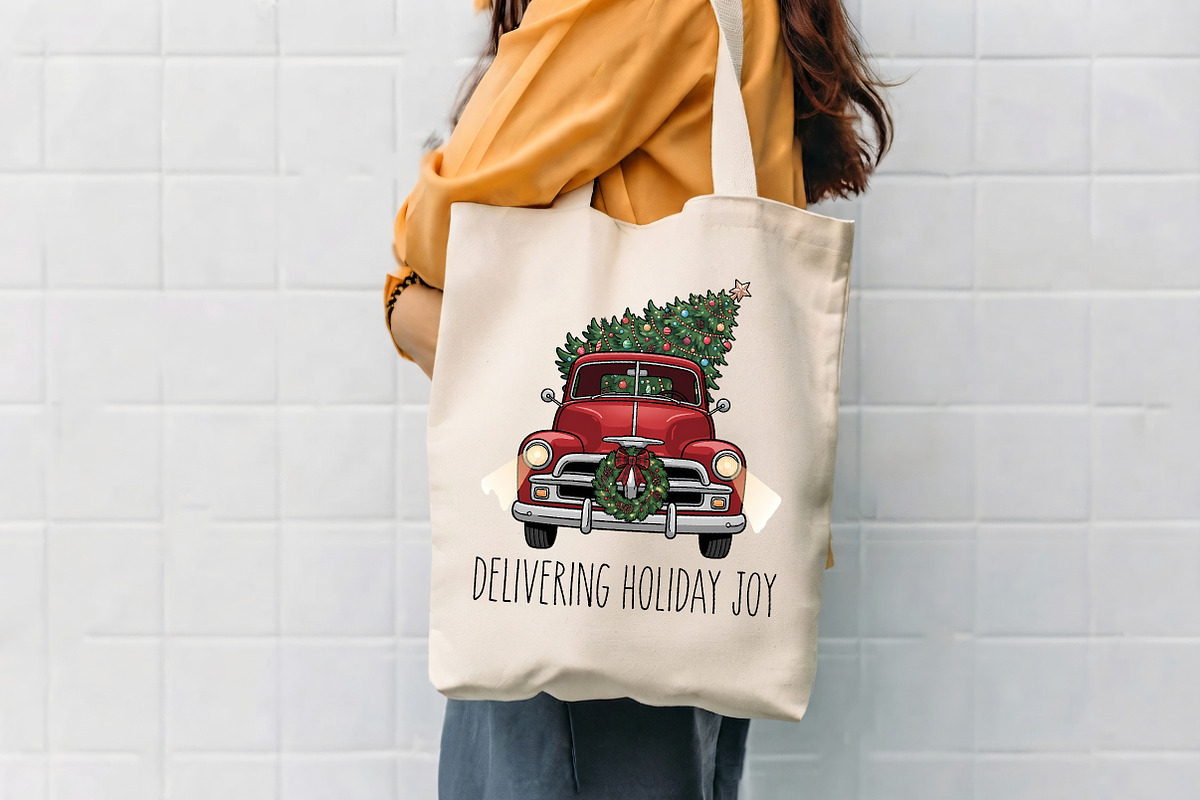 Delivering Holiday Joy Red Truck PNG, a Seasonal Illustration by CrexoraLab (Photo 4 of 4)