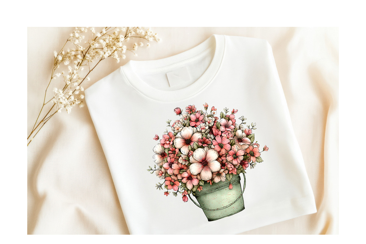 Whimsical Spring Flowes Busket Clipa, an Illustration by GatewayDesign (Photo 5 of 6)