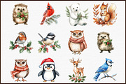 Winter Christmas Animals Birds Leave, an Illustration by Sublimation Artist (Thumbnail 3 of 6)