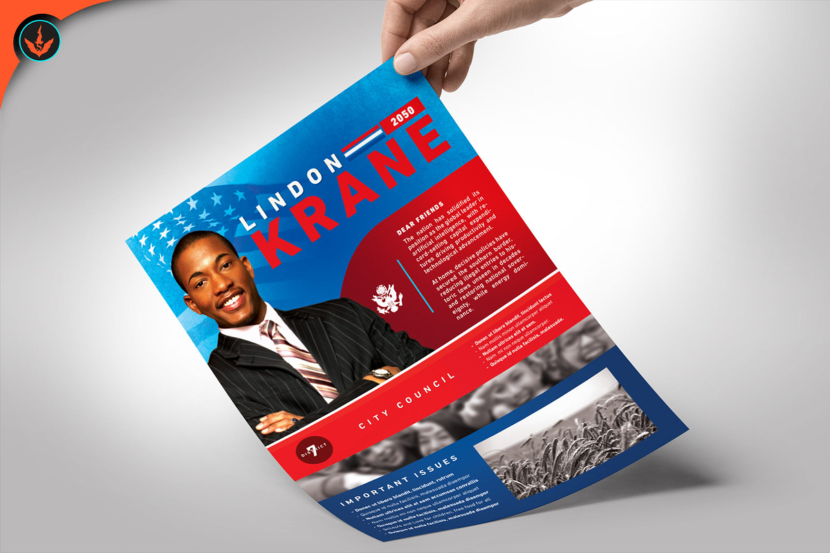 Political Candidate Flyer Template, a Flyer Template by SeraphimChris (Photo 2 of 5)