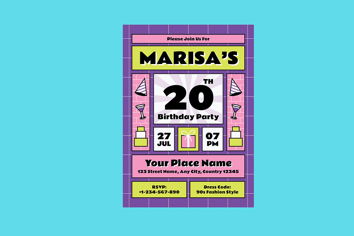 Creative Birthday Party Invitation, a Card Template by Neermana (Photo 4 of 4)