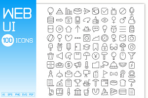 Web User Interface Icons Set, an Outline Icon by Designfour