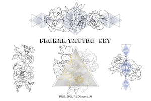 Floral Tattoo Set