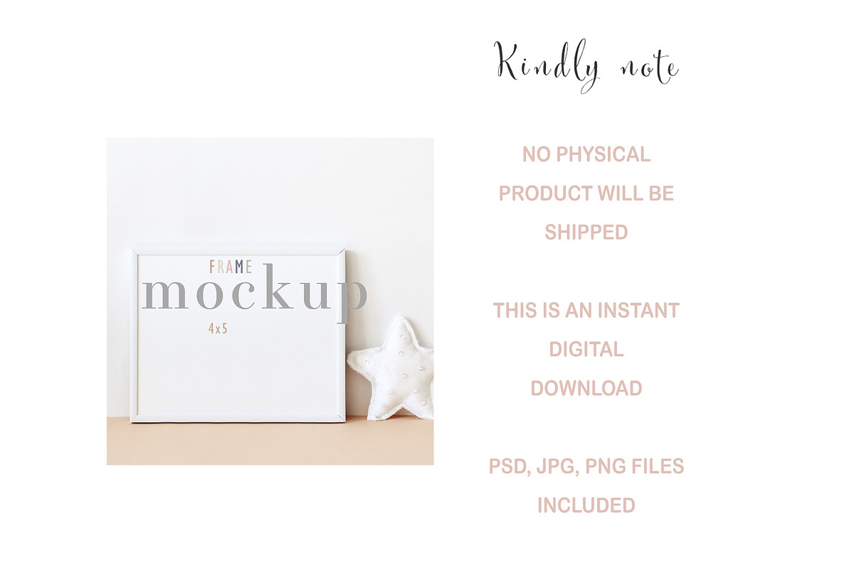 Kids Mockup Frame Horizontal Nursery, a Print Template by BirdieFrames (Photo 3 of 3)