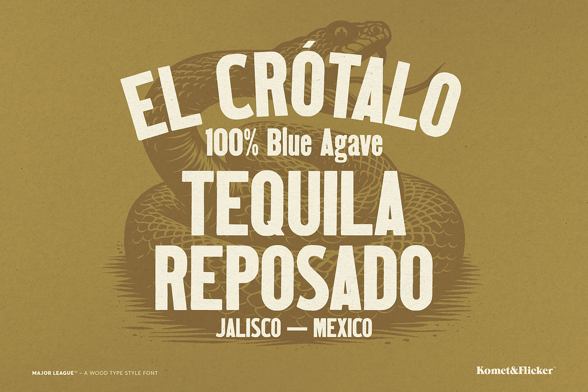 Major League - A Wood Type Font, a Sans Serif Font by Komet & Flicker (Photo 6 of 14)