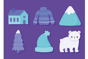 winter season icons, an Object Illustration by studiogstock