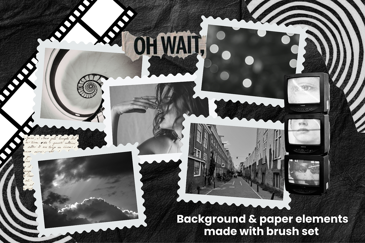 Collage Brushes - Procreate, a Brush Add-On by Wicked Creative (Photo 7 of 13)
