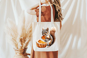 Watercolor Autumn Squirrel Clipart, an Illustration by Pixels.Craft (Thumbnail 7 of 7)
