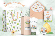 FARM ANIMALS watercolor set, an Animal Illustration by LenArt (Thumbnail 16 of 17)