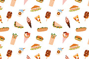 Street fast food seamless patterns, a Pattern Graphic by Good Studio (Thumbnail 2 of 6)
