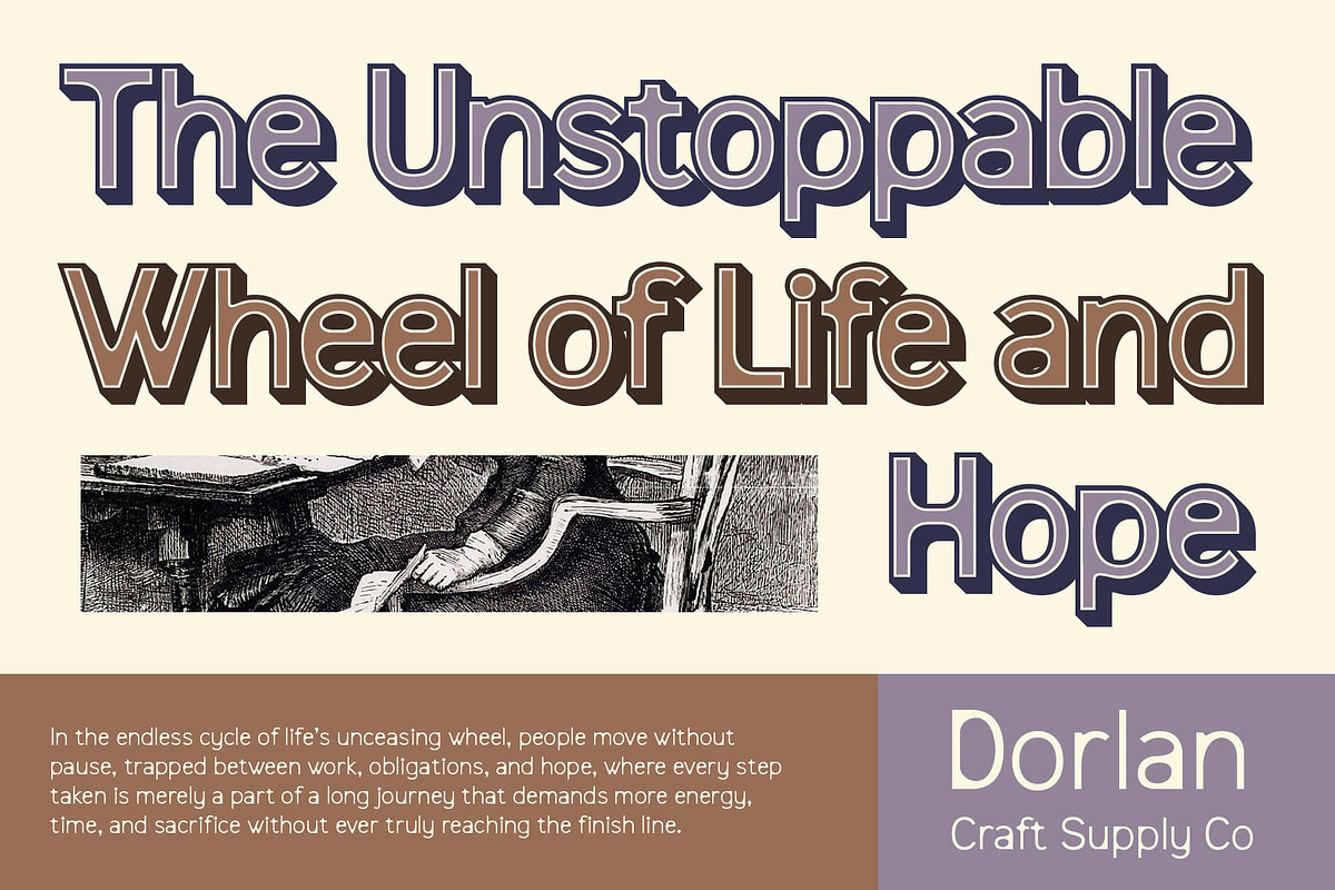Dorlan 3D, a Sans Serif Font by Craft Supply Co. (Photo 6 of 8)