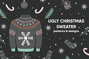Christmas sweater patterns & design, a Pattern Graphic by Blue Lela Design (Thumbnail 1 of 4)