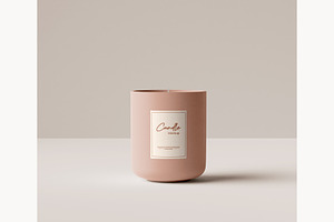 Amber Glass Candle Mockup