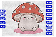 Cute Kawaii Mushroom Embroidery, an Illustration by Purpose Ekbal (Thumbnail 1 of 3)