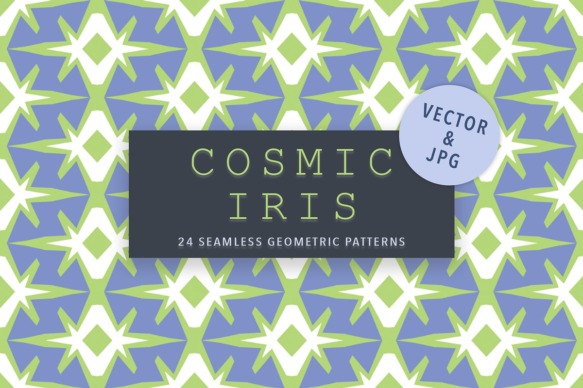 24 Cosmic Iris Geometric Patterns, a Pattern Graphic by Jennadesigns (Photo 1 of 16)