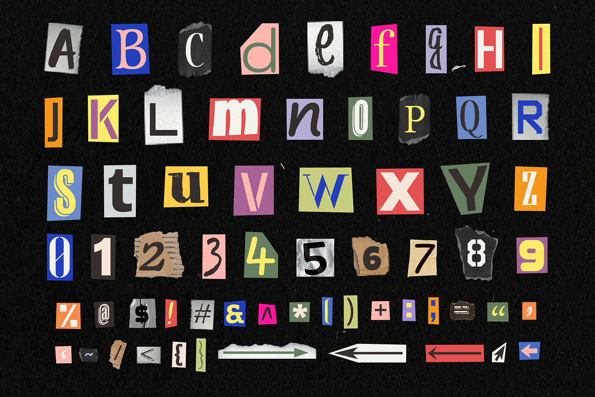 Ransom Note Letters Set, an Object Graphic by DesignerCandies (Photo 2 of 12)