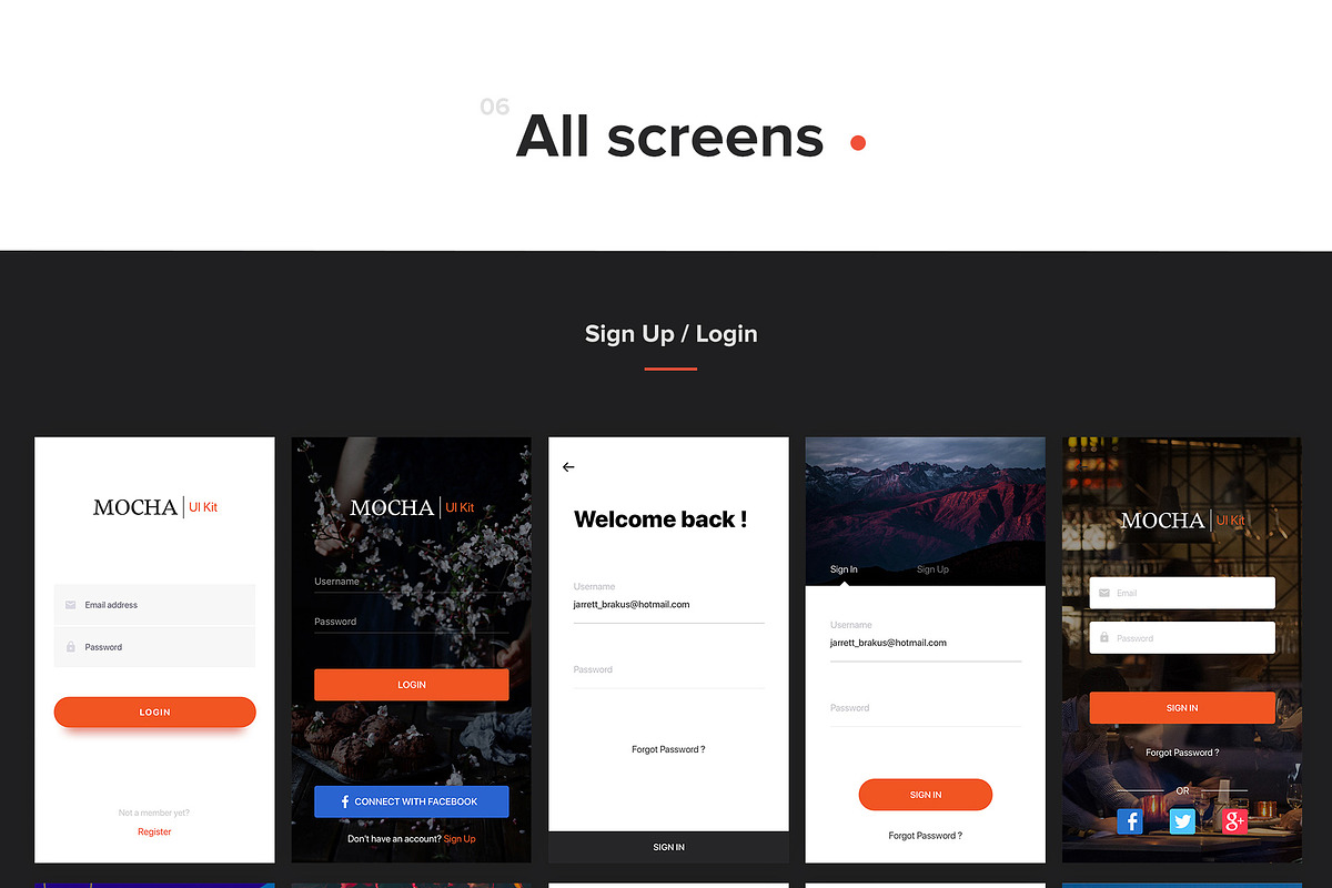 Mocha Mobile UI Kit, an App Template by hoangpts (Photo 3 of 6)