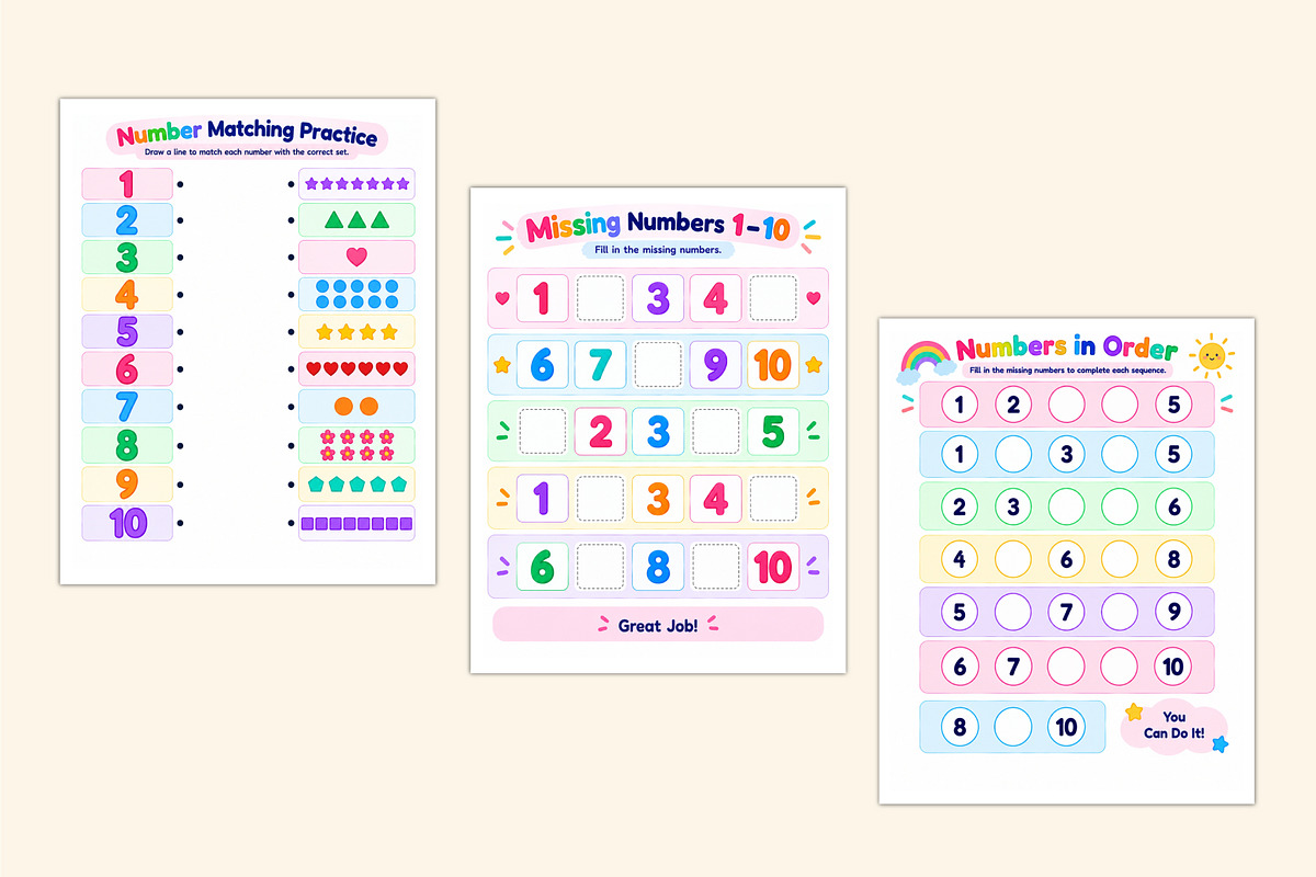 Number Tracing Workbook, a Stationery Template by Shumaya (Photo 3 of 4)