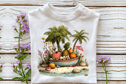 Watercolor Tropical Beach Clipart, an Illustration by OK Design (Thumbnail 5 of 6)
