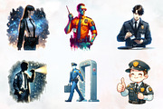 Security Guard Watercolor Cliparts, an Illustration by RobertsArt (Thumbnail 3 of 9)