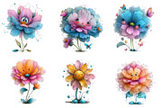 Quirky Flowers Clipart Whimsical, an Illustration by CreationArt (Thumbnail 3 of 5)