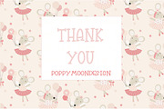 Pink Ballerina clipart and paper set, an Animal Illustration by Poppymoondesign (Thumbnail 10 of 10)