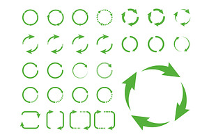 Green arrow icon set, an Object Illustration by Vector Creator