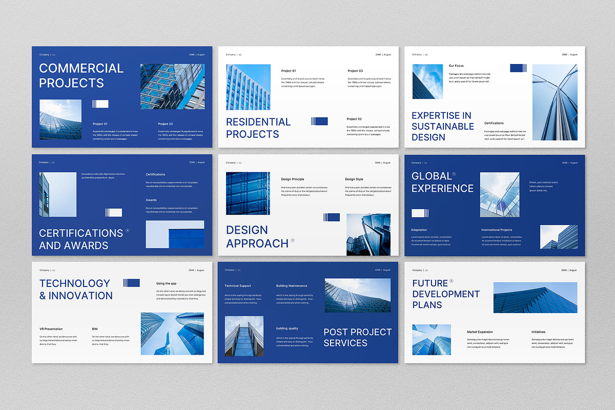 Blue Architecture Company PPT, a Presentation Template by graphicook (Photo 3 of 4)