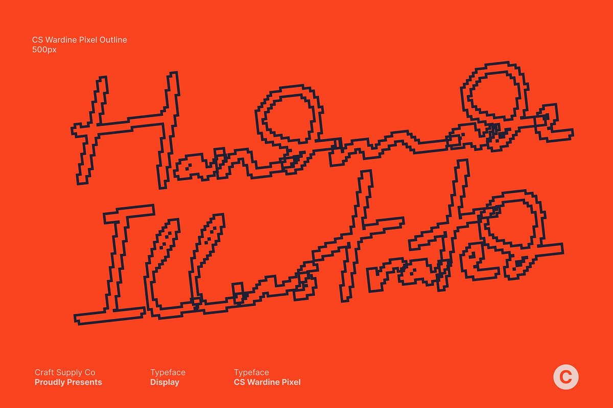 CS Wardine Pixel, a Script Font by Craft Supply Co. (Photo 6 of 8)