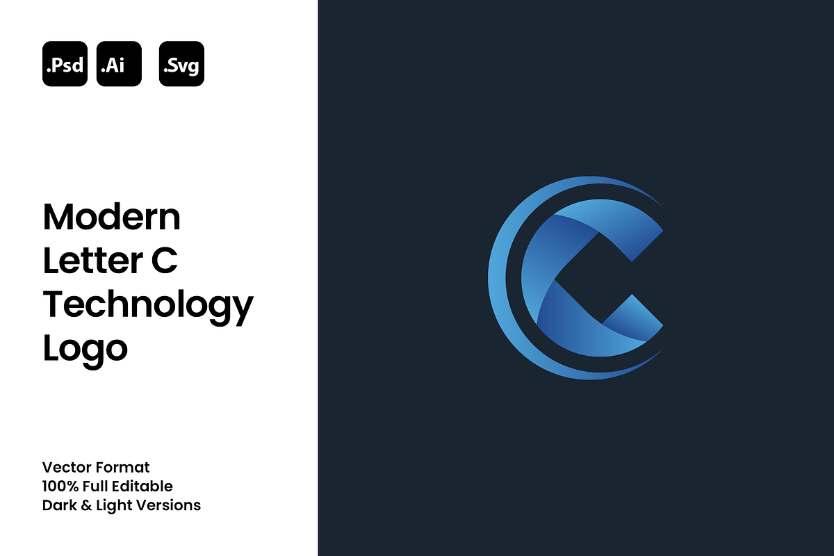 Modern Letter C Technology Logo, a Branding & Logo Template by Luxury Logos (Photo 1 of 4)