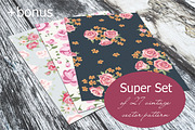 Vintage roses patterns, a Pattern Graphic by MeadowFox (Thumbnail 1 of 5)